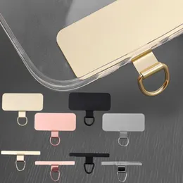 Universal Metal Phone Lanyard Patch Anti-Lost Replacement Attachment Hanging Cord Tab rostfritt stål Mobiltelefonband Kort Party Favor