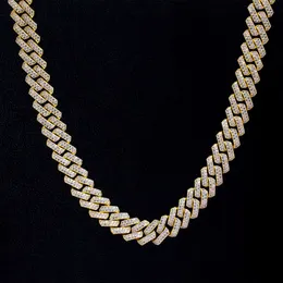 KRKC CO 15mm 18 22 tum Högkvalitativ Miami Big Cuban Link Iced Out AAAAA Cubic Zircon Gold Chain Autentic Cuban Link Chain