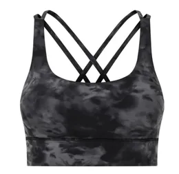 5 Cross Back Fitness Yoga Outfits Sports BH Tie Dye Energy Bras High Strength Running Sexig stötsäker övre stöd Kvinnor underkläder Gymkläder2382795