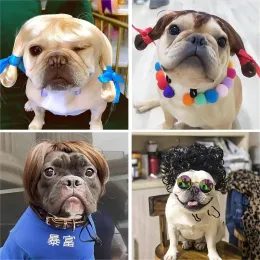 Clothing Funny Pet Wigs Cosplay Props Dogs Cats CrossDressing Hair Costumes Head Accessories for Halloowen Christmas Pets Prank Supplies