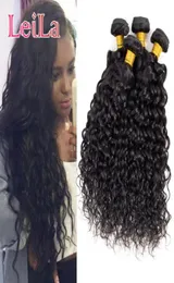 Brazilian Virgin Hair Water Wave 4 Bundles Leila Double Wefts Wet And Wavy Human Hair Extensions Weaves 828inch Brazilian Water W95531740