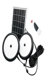 Edison2011 Dual Head Solar Pendant Lamp utomhus inomhusvattentäta säkerhetsljus 4 arbetsläge med fjärrkontroll6304351
