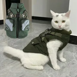Odzież Odbijowe ubrania sphynx z uprzążami bez wciągnięcia ciepła płaszcz dla kotów Gotas Kitten Garfield strój Disfraz de Perro