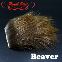 Lures Royal Sissi New Hot 2patches beaver fur large cut beaver body hair and belly hair fly tying natural floating dubbing dry fly dub