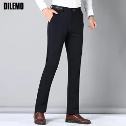 Calças que não são rugas não aliviadas novas marcas de marca casual masculino Business Business Long Long Fashion Moda de alta qualidade Roupas masculinas