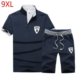 PLUS size 10XL 9XL 8XL 7XL 6XL 5XL Men SET Summer Tracksuit Set Short Sleeve Tshirt Sport Suit Tops shorts Male Suits Tracksuit T2375457