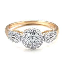 Luksusowa obrączka dla kobiet elegancka prawdziwa 18 -tokowa różowa oryginalna biżuteria austriacka kryształy prezent Anillos de para Mjer Oro 18 K 240227