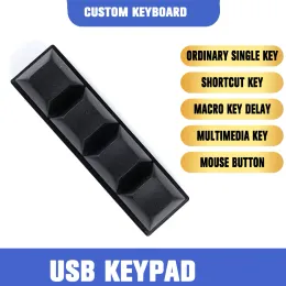 لوحات المفاتيح USB Keypad 4 Keys Multikey في لوحة مفاتيح مختصرة واحدة لنسخة التحكم في مستوى الصوت ولصق برمجة الألعاب DIY اختصار