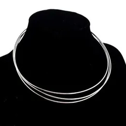 10st Lot Silver Plated Chokers Halsbandsladdtråd för DIY Craft Fashion Jewelry Gift 18inch W22 Shipp210e