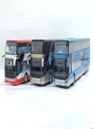 132 Double Deck Bus Alloy Sound And Light Return Car Model Children039s Toys With Lights Christmas New Gift LJ2009309321341