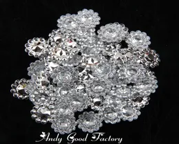 Hela 500st 10mm Clear Acrylic Buttons Plast Sunflower Button Poktback Back Garment Craft Flower Accessory PZ0162847221