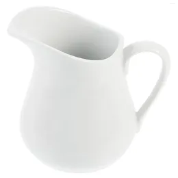 Dinnerware Sets Small Ceramic Creamer Cup 250ml Pitcher With Handle White Gravy Pourer Spout Sauce Jug Tea Serving Honey