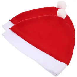 Capas de assento de carro 2 PCS Capa de Natal Decoração de Natal Ornamento de Veículo Decorações Exclusivas Chapéu de Santa para Auto Flanela Suprimentos Claus