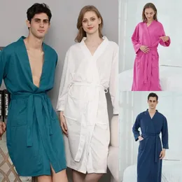 Женская одежда для сна, сексуальные пижамы, мужские вафельные халаты для сауны, модная повседневная домашняя одежда с длинными рукавами для пар на четыре сезона