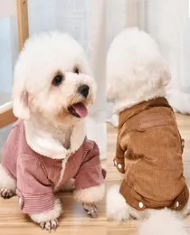 Fashion Casual Dog Coats Teddy Bomei Dog Pet Clothing Puppy Small Cat Velvet Coats 4 Colors Cotton Thickened Dog Clothes3721712