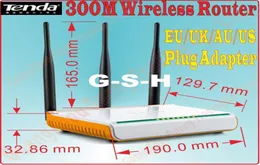 Euukusauプラグ新しいTenda W303R W304Rワイヤレスルーター300Mbps 4ポート付きWiFiルーターブロードバンドルーターレンジエクステンダーPROM7616117