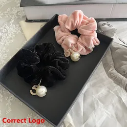 5 farben Luxus Frauen Marke Designer CH Brief Druck Samt Haar Gummibänder Elastische HairRope Pferdeschwanz Halter Dickdarm Haar zubehör Schmuck