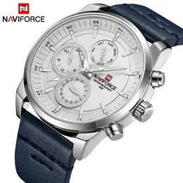 Mens Watches NAVIFORCE Top Brand Luxury Waterproof 24 hour Date Quartz Watch Man Fashion Leather Sport Wrist Men Clock 240227