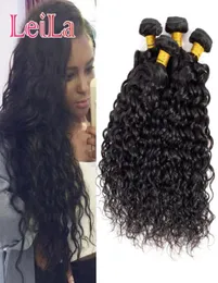 Brazilian Virgin Hair Water Wave 4 Bundles Leila Double Wefts Wet And Wavy Human Hair Extensions Weaves 828inch Brazilian Water W97822957