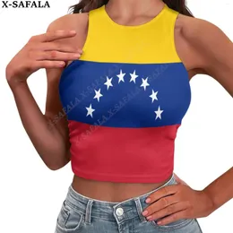 Kvinnors tankar älskar venezuela land 3d tryck sommar smal render kort topp sexig kvinnlig ärmlös o griptops tank tops skörd väst streetwear