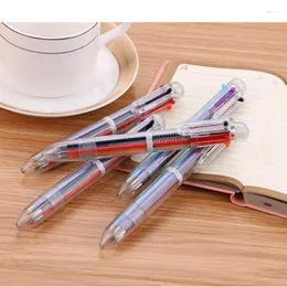 Creativity Transparent 6 Colors Ballpoint Pen Cute Press Design Colorful Gel Pens Stationery School Office Writing Supplies