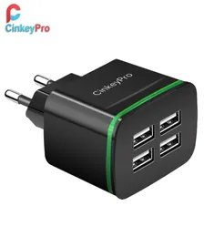 CinkeyPro USB Charger for iPhone Samsung Android 5V 4A 4Ports Mobile Phone Universal Fast Charge LED Light Wall Adapter1691626