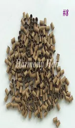 Flared Copper tubes for Stick Itip Hair Euro Locks Micro Links Micro Rings 1000pcsbottle 403660mm Dark blonde Color8829451