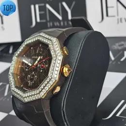 2023 Trendy Bling Hip Hop Watch Mens Top Brand Luxury Out Watch Stainsal Steel Diamond Men Watch Square Quartz Watch