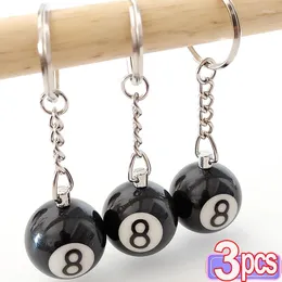 Keychains Fashion Creative Billiard Pool Keychain Table Ball Key Rings Lucky Black No.8 Car Chain Resin Jewelry Accessories Gifts