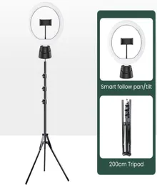 360 Degree Smart Selfie Stick Gimbal Stabilizer With Pography Ring Light Auto Face Object Tracking Camera Tripod Phone Mount7752267