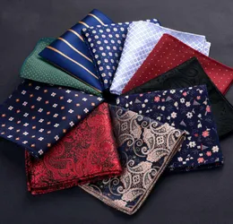 Luxury Men Polyester Silk Handkufe Pocket Square Vintage Polka Dot Hankies Wedding Party Chest Towel7811074