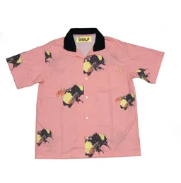 Men Pink Golf Flame Le Fleur Tyler The Creator Cotton Disual Dishirts Shirt جودة عالية الجيب شورتسليفيس أعلى S 2XL AB2 2108094396766