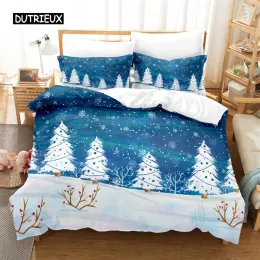 Set di biancheria da letto per alberi per alberi di Natale set copripiumino set 3d biancheria da letto digitale letto bianche