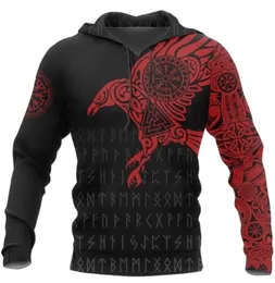 Viking The Raven of Odin Tattoo Printed Men hoodies Harajuku Fashion Hooded Sweatshirt Autumn Unisex hoodie sudadera hombre LJ20099811271