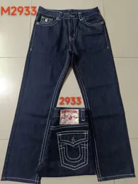 Jeans da uomo Pantaloni da uomo Designer Adesivi skinny neri Lavaggio chiaro Strappato Moto Joggers Rock Revival True Religions Men 734