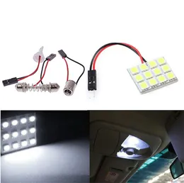 200セットロットピュアホワイト12 5050 SMD LEDカーライトパネルT10ドームバルブBA9SアダプターDC 12V 1618038