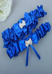 Vender uma peça ligas de noiva azul real para noiva ligas de casamento estilo meias de noiva de cetim com colo de noiva Party3159358