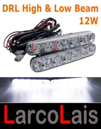 2x6 LED 12W hög lågbalkbil lastbil drl dagtid lampor dag kör dimma universal ljus 26 vit8045542