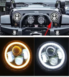 40W 7quot inç LED Projektör Far Melek Gözleri Halo Yüzük ve Jeep Wrangler için 4 inç Sis Işığı JK LJ Sınırsız2577882