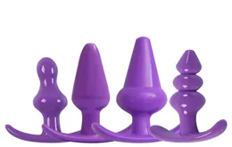 Purple Anal Sex Toy 4pcsset Butt Wtyczki dla kobiet i mężczyzn silikonowe odbyt Toys6692618