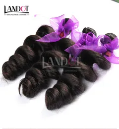 Indian Loose Wave Wavy Virgin Hair Weave Bunds obearbetat indiskt löst lockigt hår billigt Remy Human Hair Extensions 3st Lot Nat9343133