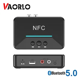 Alto-falantes NFC Bluetooth 5.0 Receptor A2DP AUX 3.5mm RCA Jack USB Áudio Estéreo Adaptador Sem Fio Suporte UDisk Playback para Kit de Carro Alto-falante