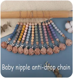 Ins baby Safty Wood Silicon Soothers Teethers Pärlor Bolldesign Hälso- och sjukvårdsledare PACIFIER Antidrop Chain Spädbarn Lämplig 6403719