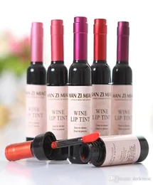6pcslot garrafa de vinho tinto manchado fosco brilho labial matiz impermeável batom líquido fácil de usar batons antiaderentes1917643