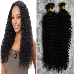 2 bundles 200g kinky curly Brazilian Bulk Human Hair For Braiding Unprocessed Human Braiding Hair Bulk No Weft 200g natural black 5258795