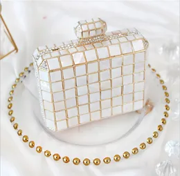 XIYUAN Female Natural Shell Women Evening Bags Minaudiere Handbags Wedding Formal Dinner Mother of Pearl Crystal Clutch Purse 240223