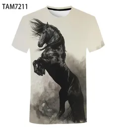 Cavalo Design Camiseta Homens Verão 3D Casua Engraçado Roupas Urbanas Oversized Children039s Harajuku Bonito Animal Top Men039s TShir1901236