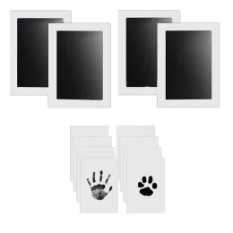 Leinen, Pfotenabdruck-Set für Hunde und Katzen, 4 tintenlose Druckpads, Touch-Fußabdruck-Set, Nasenabdruck-Stempelkissen für Hunde