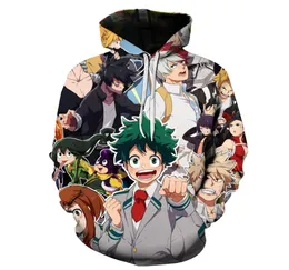 Biaolun 3D Drukuj My Hero Academia Bluza Mężczyźni Kobiety No Hero Academia All MOŻE Cosplay Costume Bluzy School School Pullover1354263