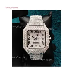 Best Price Quality Automatic Movement Mechanical Custom Hand Made DEF VVS Moissanite Diamond Iced Out Hip Hop Watch For Men